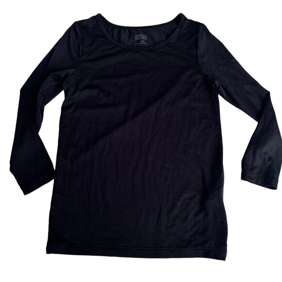 Girls Heattech Black Long Sleeve Top Size 7-8 base layer - Picture 1 of 3